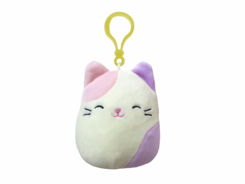 Squishmallows Calico Cat Plush Clip On - Pink/Purple, 3.5 in