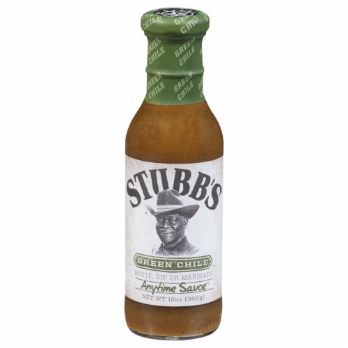 Stubb's Green Chile Anytime Sauce Perspective: front