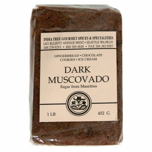 India Tree Dark Muscovado Cane Sugar Perspective: front