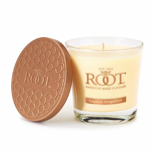 Root® Candles Veriglass Jar Candle - Sugared Grapefruit Perspective: front