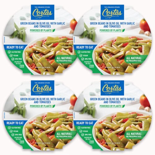 Cortas® Green Beans in Olive Oil With Garlic & Tomatoes Perspective: front