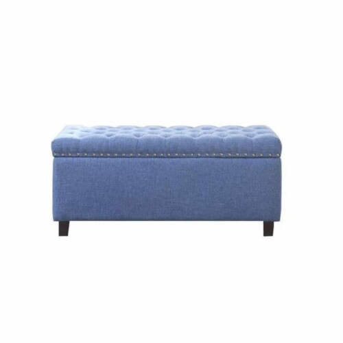 Nathaniel Home Brantley 18 Fabric Tufted Nailhead Storage Ottoman in ...