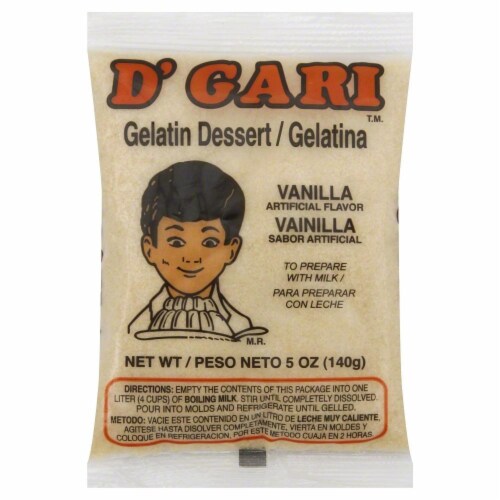 D'Gari Vanilla Gelatin Dessert Perspective: front