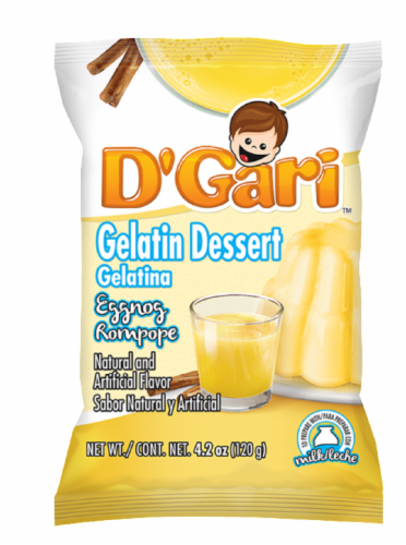 D'Gari Eggnog Gelatin Dessert Milk Mix Perspective: front