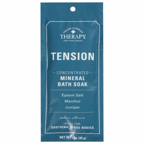 Village Naturals Therapy Tension Relief Concentrated Mineral Bath Soak Perspective: front