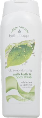 Village Naturals White Tea & Jasmine Milk Bath & Body Wash Perspective: front