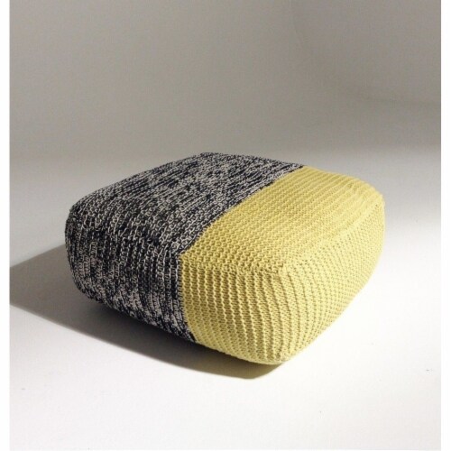 Handmade Knitted Floor Cushion Mottled Grey Custard 1 unit King Soopers
