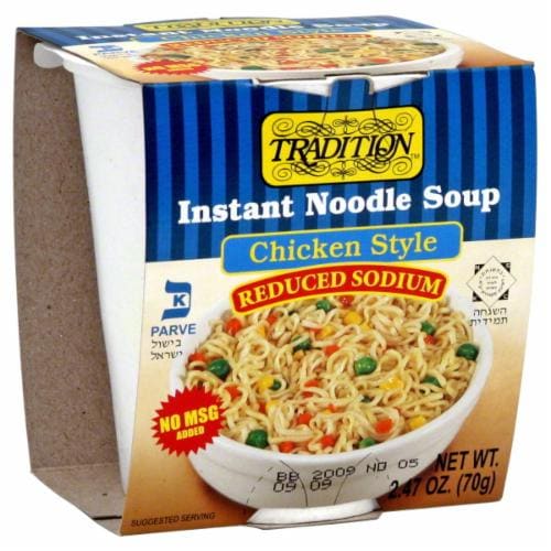 Tradition Chicken Reduced Sodium Instant Noodle Soup Perspective: front