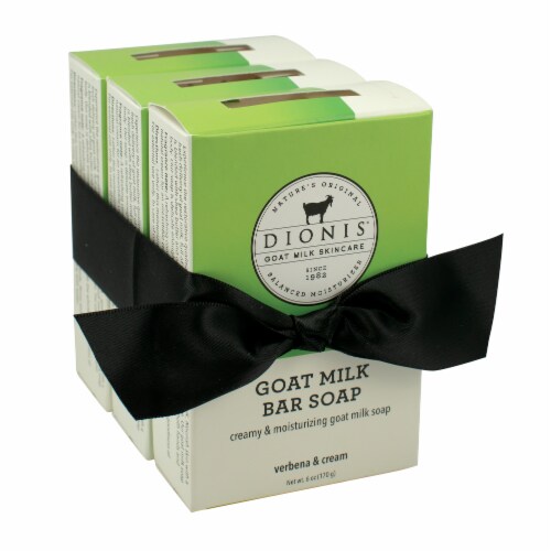 Dionis Verbena & Cream Goat Milk Bar Soap Bundle Perspective: front