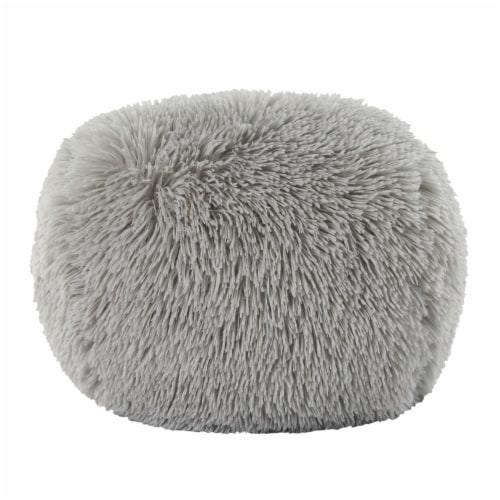Shaggy Bolster Pillow Grey Perspective: front