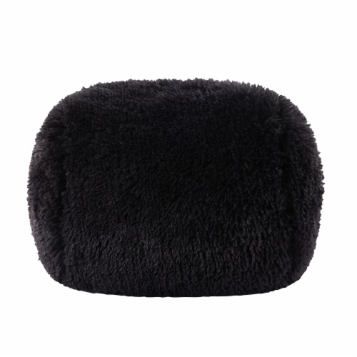 Shaggy Bolster Pillow - Black Perspective: front