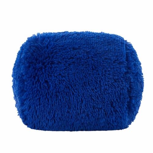 Shaggy Bolster Pillow - Blue Perspective: front