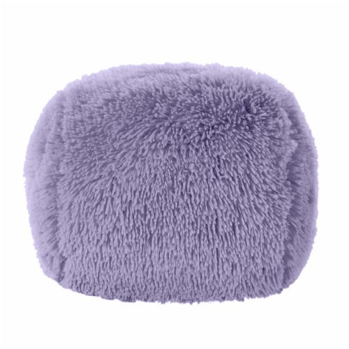 Shaggy Bolster Pillow - Purple Perspective: front