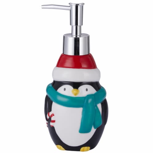 VCNY Holiday Penguin Ceramic Lotion Pump Perspective: front