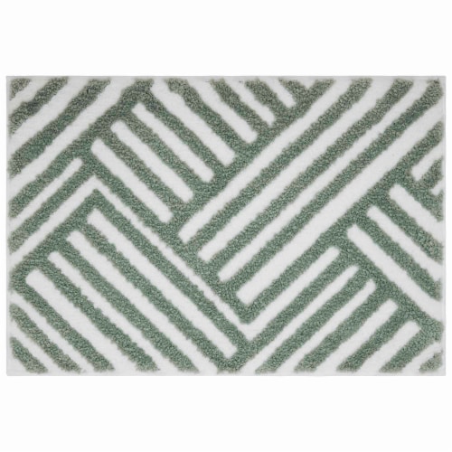 Geometric Lines Tufted Bath Rug Perspective: front