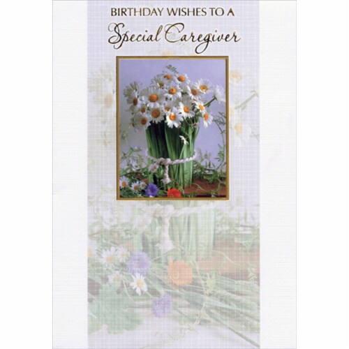 Designer greetings daisies tied with white rope birthday card for