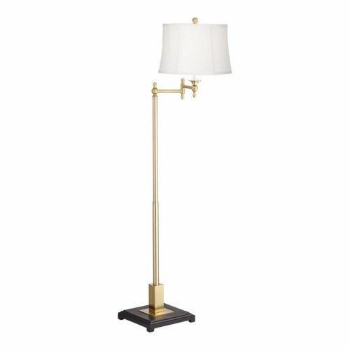 Pacific Coast Lighting Hemford 65  Swing Arm Metal Floor Lamp in Brass Perspective: front