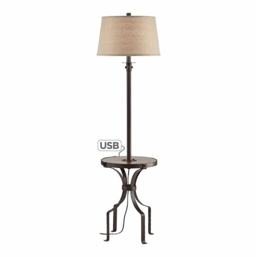Pacific Coast Lighting Grainville Tray Hammered Metal Floor Lamp in Dark Bronze 1 Mariano s