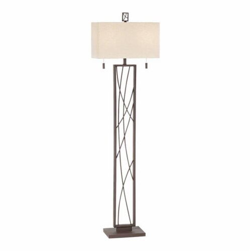 Pacific Coast Lighting Crossroads 64  Framed Patterns Metal Floor Lamp in Brown Perspective: front