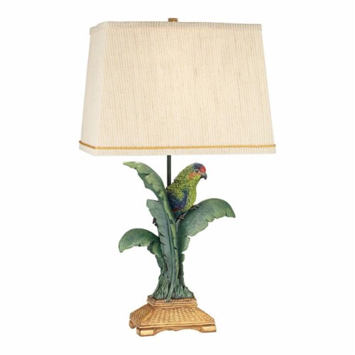 Pacific Coast Lighting Tropical Parrot Banana Leaves Resin Table