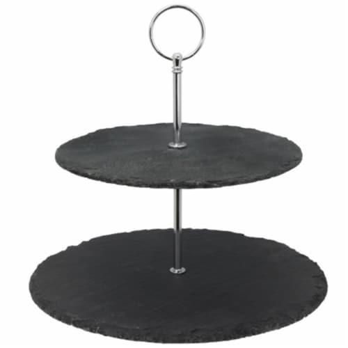 EVCO Slate 2 Tier Stand with Handle Perspective: front