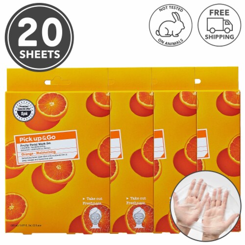 Pick Up & Go 20 Sheets Moisturizing Orange Facial Sheet Mask Perspective: front
