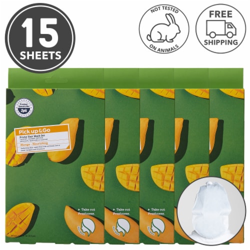 Pick Up & Go 15 Sheets Nourishing Mango Hair Mask Cap Perspective: front