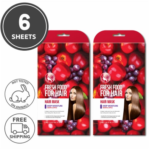 FARMSKIN 6 Packs Deep Moisture Hair Mask Set (Freshfood) Perspective: front