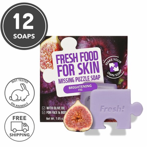 Farmskin 12 Packs Brightening Fig Puzzle Soaps (Freshfood) Perspective: front