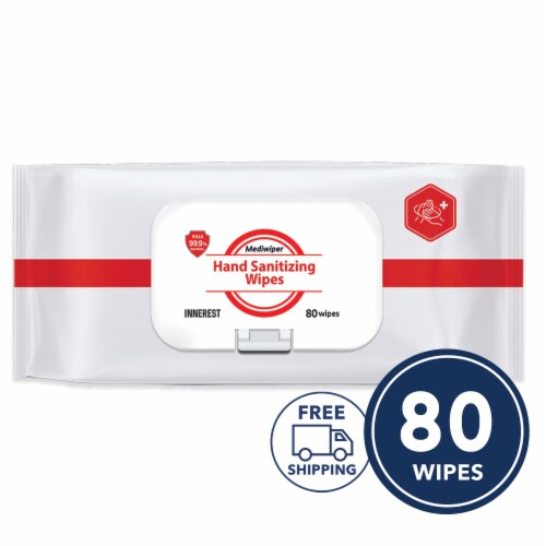 Mediwiper Gentle Hand Sanitizer Wipes (80 Wipes, 80ct x1pks) Perspective: front