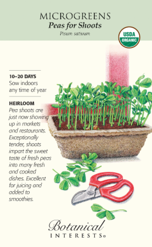 Botanical Interests Organic Peas for Shoots Seeds Perspective: front