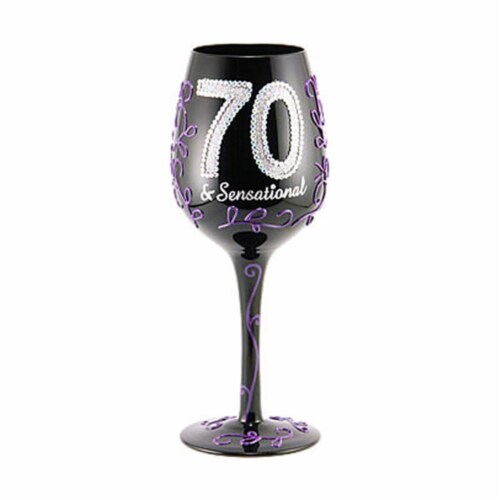 Bottoms Up - 95 and Sunny WG70SENSATIONAL Wine Glass, 70 & Sensational Perspective: front