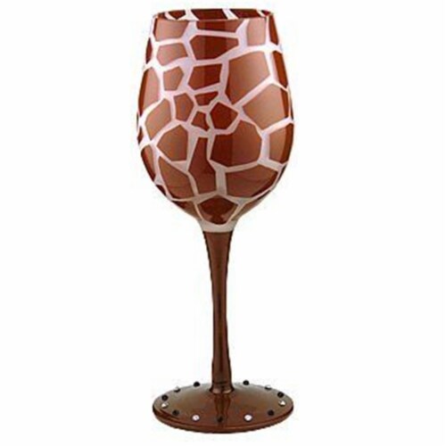 Bottoms Up - 95 & Sunny WGGIRAFFE Giraffe Wine Glass Perspective: front