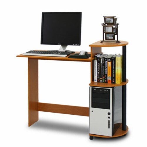 Furinno compact computer desk with shelves 11181 sales