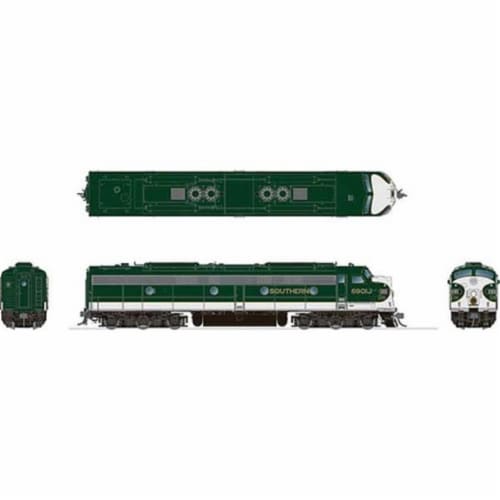 Rapido RAP28035 No.6901J HO Scale Southern Crescent Scheme EMD E8A Train Perspective: front