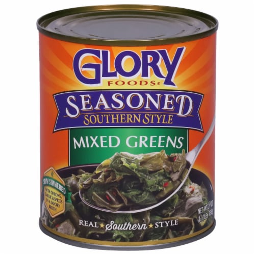 Glory Foods Seasoned Southern Style Mixed Greens Perspective: front