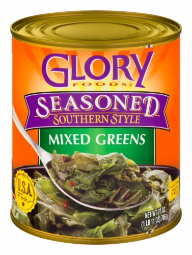 Glory Foods Seasoned Southern Style Mixed Greens Perspective: front