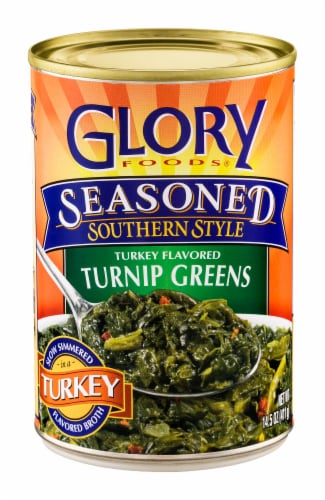 Glory Foods Seasoned Southern Style Turkey Flavored Turnip Greens Perspective: front