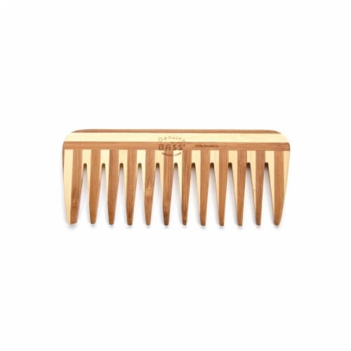 Bass Brushes Medium Wide Tooth Bamboo Wood Comb Perspective: front