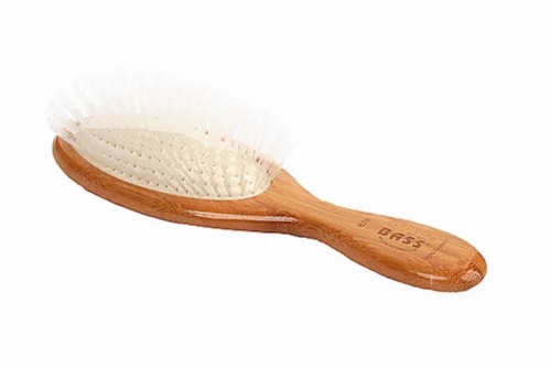Bass Brushes - Medium Oval Stlye Hairbrush With Ultra-Flex Nylon Pins Perspective: front