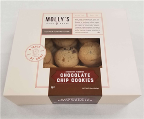 Molly's Bake House Kosher Gluten Free Chocolate Chip Cookies Perspective: front