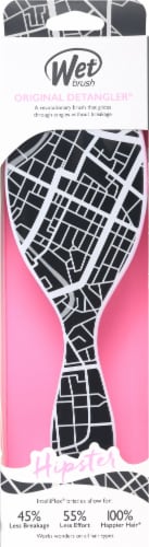 Wet Brush® Original Detangler® Black & White Hipster Brush Perspective: front