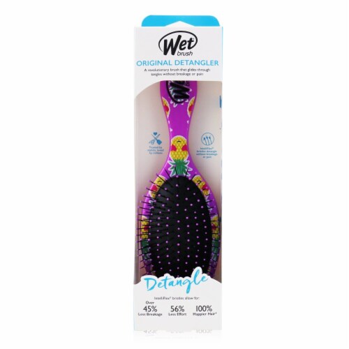Wet Brush Original Detangler Happy Hair  # Smiley Pineapple 1pc Perspective: front