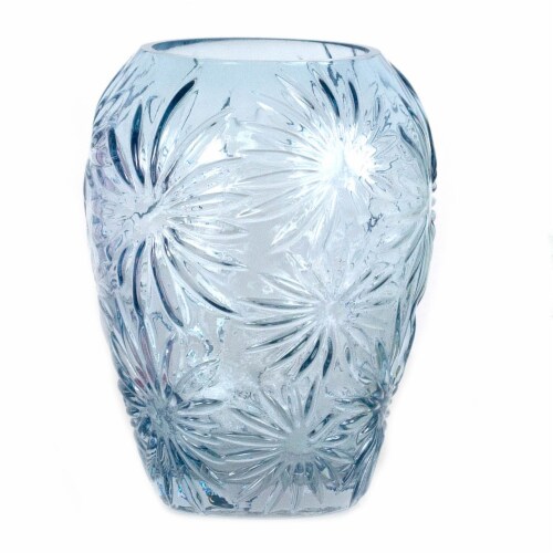 CBK Flower Power Embossed Glass Vase Perspective: front