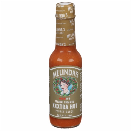 Melindas Xxxtra Original Habanero Hot Pepper Sauce Perspective: front