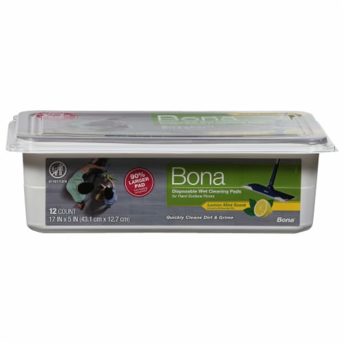 Bona Disposable Wet Lemon Mint Scent Cleaning Pads Perspective: front