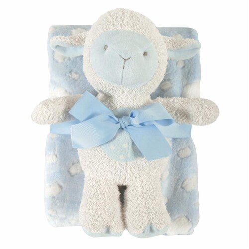 Stephan Baby 120817 Blanket & Plush Toy Set Blue Lamb - Pack of 2