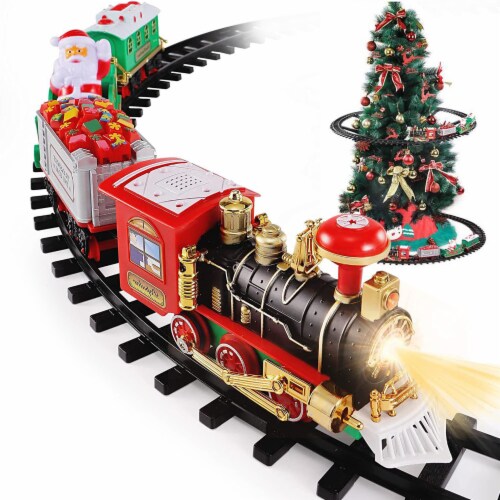 Electric Steam Train Set Christmas Toy Battery Operated With Sound Light Multi Color 23In 1 unit Harris Teeter