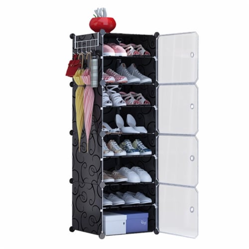 Newhome 10 Tier 3 Row Shoe Rack Organizer Black Stackable Storage Shelf 1 8 1 8 Fry s Food Stores