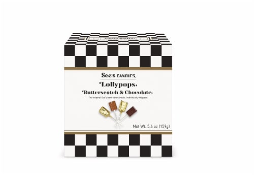 See's Candies® Butterscotch & Chocolate Lollypops Perspective: front